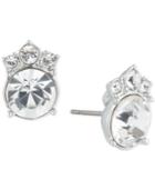 Givenchy Silver-tone Crystal Button Earrings