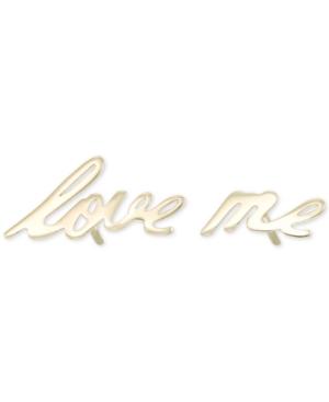 Love Me Cursive Stud Earrings In 10k Gold