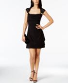 R & M Richards Petite Embellished-yoke Draped Sheath Dress