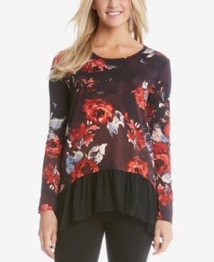Karen Kane Printed Peplum Sweater
