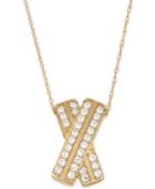 Wrapped In Love Diamond Crossover Pendant Necklace In 14k Gold (1 Ct. T.w.)