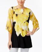 Jm Collection Petite Floral-print Tunic, Only At Macy's