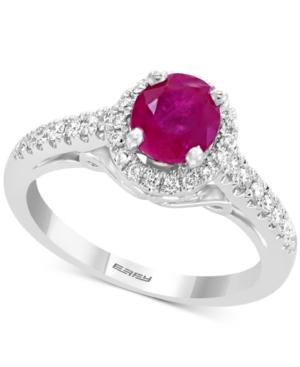 Gemstone Bridal By Effy Ruby (1 Ct. T.w.) & Diamond (1/4 Ct. T.w.) Ring In 18k White Gold