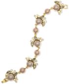 Givenchy Gold-tone Crystal & Imitation Pearl Flex Bracelet