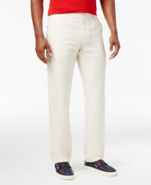 Tommy Hilfiger Men's Custom-fit Linen-blend Flat-front Pants