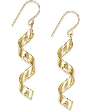 Swirl Drop Earrings In 10k Gold