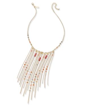 Inc International Concepts Gold-tone Beaded Fringe Statement Necklace, Only At Macy's