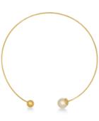 Majorica Gold-plated Titanium Imitation Pearl And Bead Choker Necklace