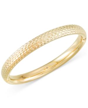 Signature Gold Textured Bangle Bracelet In 14k Gold