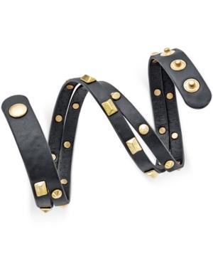 Inc International Concepts Gold-tone Faux Leather Studded Wrap Bracelet, Only At Macy's