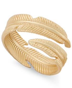 Inc International Concepts Gold-tone Leaf Bypass Ring, Only At Macy's