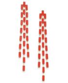 Thalia Sodi Gold-tone Baguette Stone Triple-row Linear Drop Earrings, Created For Macy's