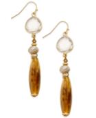 Inc International Concepts Gold-tone Crystal And Lucite Drop Earrings, Only At Macy's