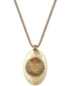 Lucky Brand Gold-tone Colored Stone Reversible Pendant Necklace