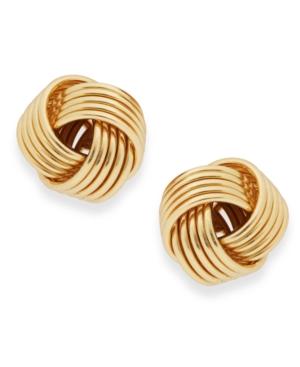 Giani Bernini Love Knot Stud Earrings In 24k Gold Over Sterling Silver