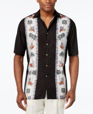 Campia Moda Men's Crosshatch Floral Border Short-sleeve Shirt