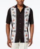 Campia Moda Men's Crosshatch Floral Border Short-sleeve Shirt