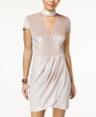 B Darlin Juniors' Velvet Faux-wrap Choker Dress