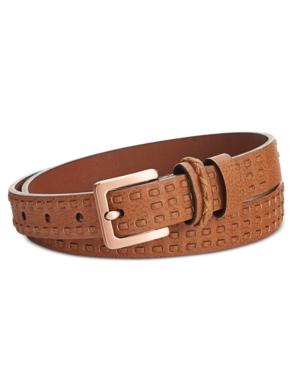Calvin Klein Jeans Woven Strip Double Keeper Belt