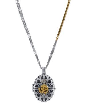 T.r.u. Two-tone Filigree Om Pendant Necklace