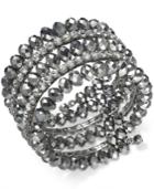 Inc International Concepts Hematite-tone Coil Wrap Beaded Bracelet, Only At Macy's