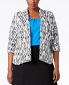 Kasper Plus Size Makali Printed Open-front Jacket