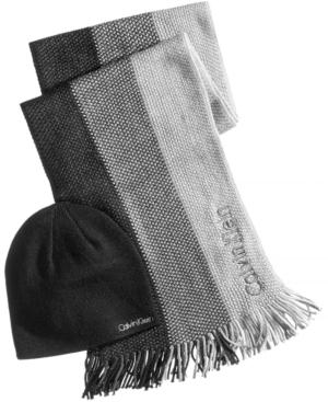 Calvin Klein Men's Ombre Scarf & Hat Set