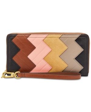 Fossil Logan Zip Around Patchwork Wallet