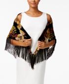 Inc International Concepts Velvet Floral Triangle Scarf, Created For Macy's