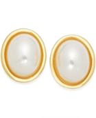 Charter Club Gold-tone Imitation Pearl Stud Earrings