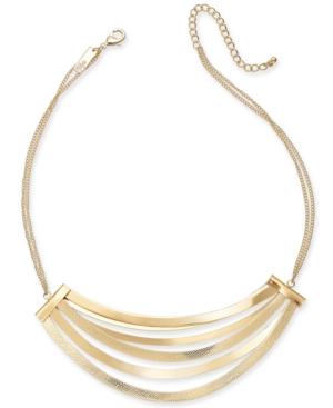 I.n.c. Gold-tone Multi-bar Statement Necklace, 17 + 3 Extender, Created For Macy's