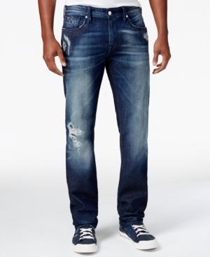 Guess Men's Regular Straight-leg Ripped Jeans