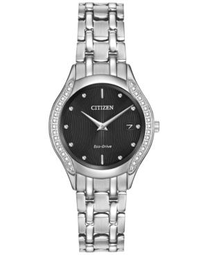Citizen Women's Eco-drive Diamond Accent Stainless Steel Bracelet Watch 27mm Ga1060-57e