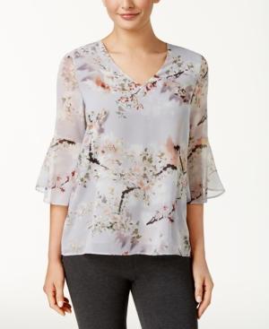 Calvin Klein Printed Ruffled Top
