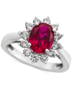 Lab-created Ruby (1-3/8 Ct. T.w.) & White Sapphire (5/8 Ct. T.w.) Ring In Sterling Silver