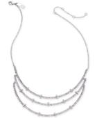 I.n.c. Silver-tone Crystal & Rondelle Bead Triple-row Necklace, 15 + 3 Extender, Created For Macy's