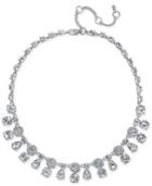 Givenchy Silver-tone Flared Crystal Collar Necklace