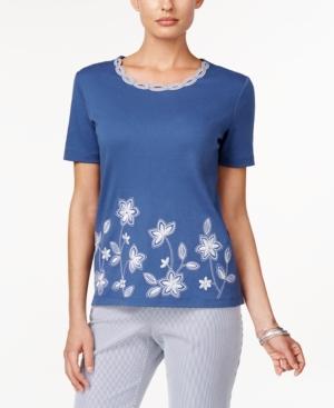 Alfred Dunner Embroidered Short-sleeve Top