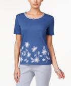 Alfred Dunner Embroidered Short-sleeve Top