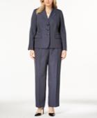 Le Suit Plus Size Denim Pantsuit