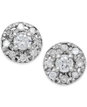 Round Diamond Stud Earrings (1/4 Ct. T.w.) In Sterling Silver