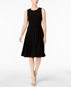 Charter Club Petite Belted Fit & Flare Dress, Created For Macy's