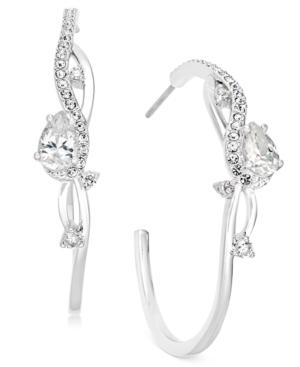 Eliot Danori Silver-tone Crystal Embellished Hoop Earrings