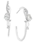 Eliot Danori Silver-tone Crystal Embellished Hoop Earrings