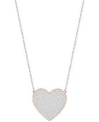 Swarovski Two-tone Crystal Pave Heart Pendant Necklace