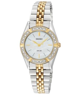 Seiko Watch, Women's Solar Two Tone Stainless Steel Bracelet 25mm Sup094