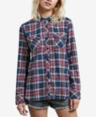 Volcom Juniors' Street Dreaming Plaid Button-front Shirt