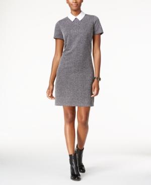 Tommy Hilfiger Collared Herringbone Shift Dress
