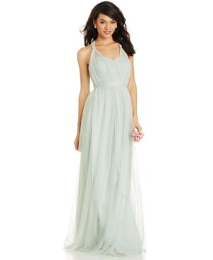 Adrianna Papell Convertible Strapless Tulle Gown