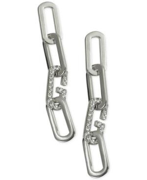 Guess Pave G Logo Link Drop Earrings